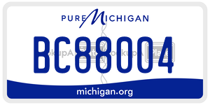 BC88004 license plate in Michigan