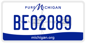 BE02089 license plate in Michigan