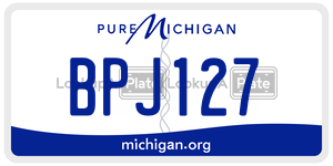 BPJ127  license plate in MI