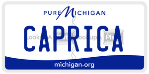 CAPRICA license plate in Michigan