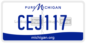 CEJ117 license plate in Michigan