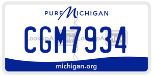 CGM7934 license plate in Michigan
