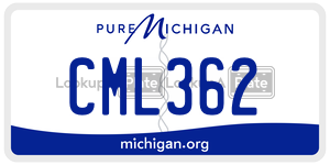 CML362  license plate in MI