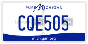 CQE505 license plate in Michigan