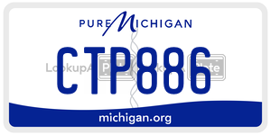 CTP886  license plate in MI