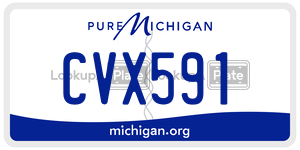 CVX591 license plate in Michigan