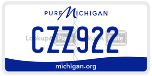 CZZ922  license plate in MI