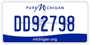 DD92798 license plate in Michigan