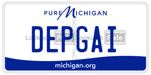 DEPGAI license plate in Michigan