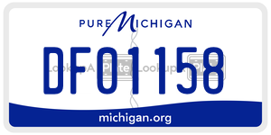 DF01158 license plate in Michigan