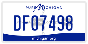 DF07498  license plate in MI