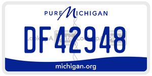 DF42948 license plate in Michigan