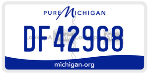 DF42968 license plate in Michigan