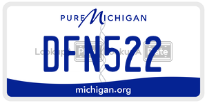 DFN522 license plate in Michigan