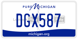 DGX587 license plate in Michigan
