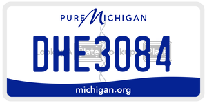 DHE3084 license plate in Michigan