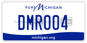 DMR004 license plate in Michigan