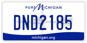 DND2185 license plate in Michigan