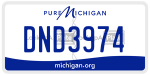 DND3974  license plate in MI