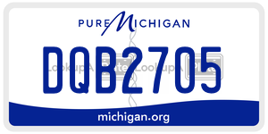 DQB2705 license plate in Michigan