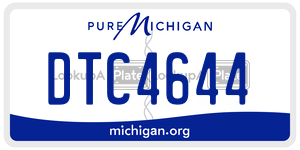 DTC4644 license plate in Michigan