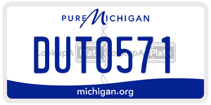 DUT0571  license plate in MI