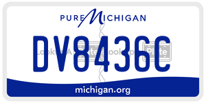 DV8436C  license plate in MI