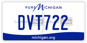 DVT722 license plate in Michigan