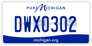 DWX0302 license plate in Michigan