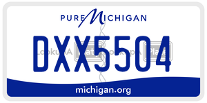 DXX5504  license plate in MI