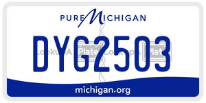 DYG2503 license plate in Michigan