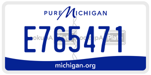 E765471 license plate in Michigan