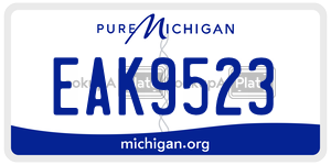 EAK9523 license plate in Michigan