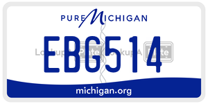 EBG514 license plate in Michigan