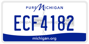 ECF4182 license plate in Michigan