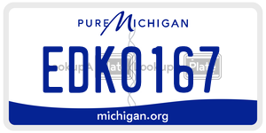 EDK0167 license plate in Michigan