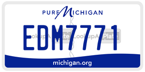 EDM7771  license plate in MI