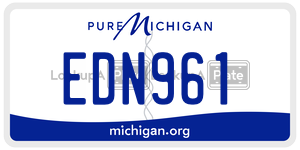 EDN961  license plate in MI