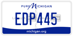 EDP445 license plate in Michigan