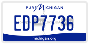 EDP7736 license plate in Michigan