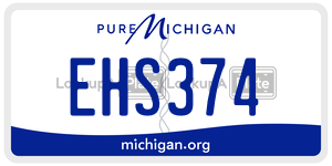 EHS374 license plate in Michigan