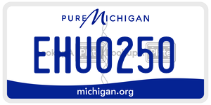 EHU0250 license plate in Michigan