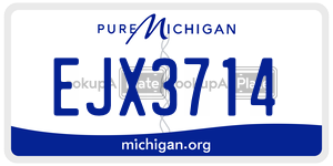 EJX3714 license plate in Michigan