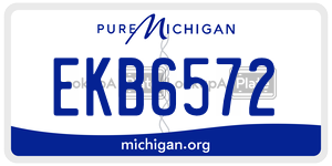 EKB6572  license plate in MI