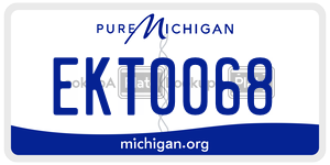 EKT0068  license plate in MI