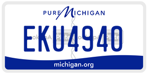 EKU4940 license plate in Michigan
