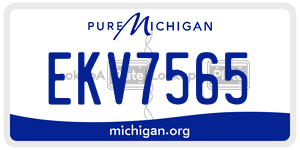 EKV7565 license plate in Michigan