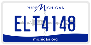ELT4148 license plate in Michigan