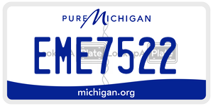 EME7522  license plate in MI