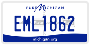 EML1862  license plate in MI